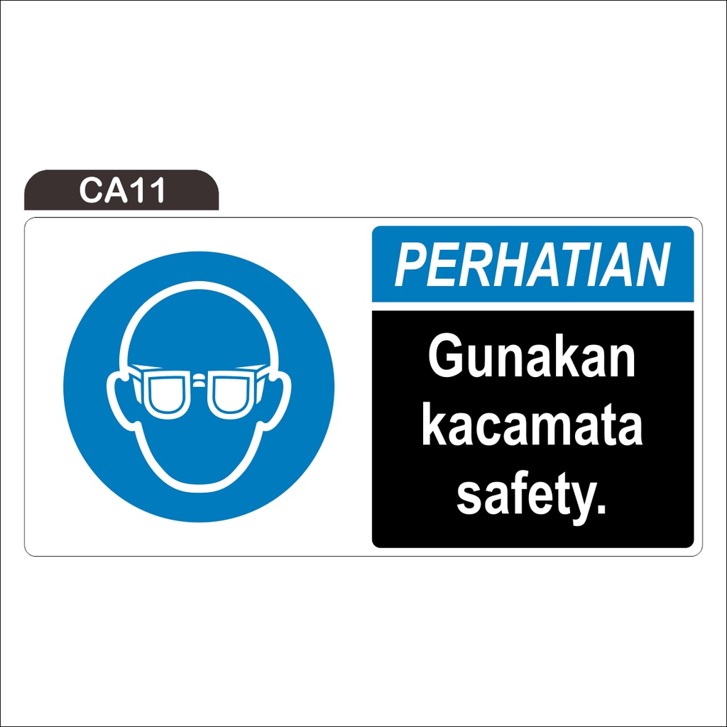 Jual RAMBU PERHATIAN GUNAKAN KACAMATA SAFETY (STICKER ONLY) | Shopee ...