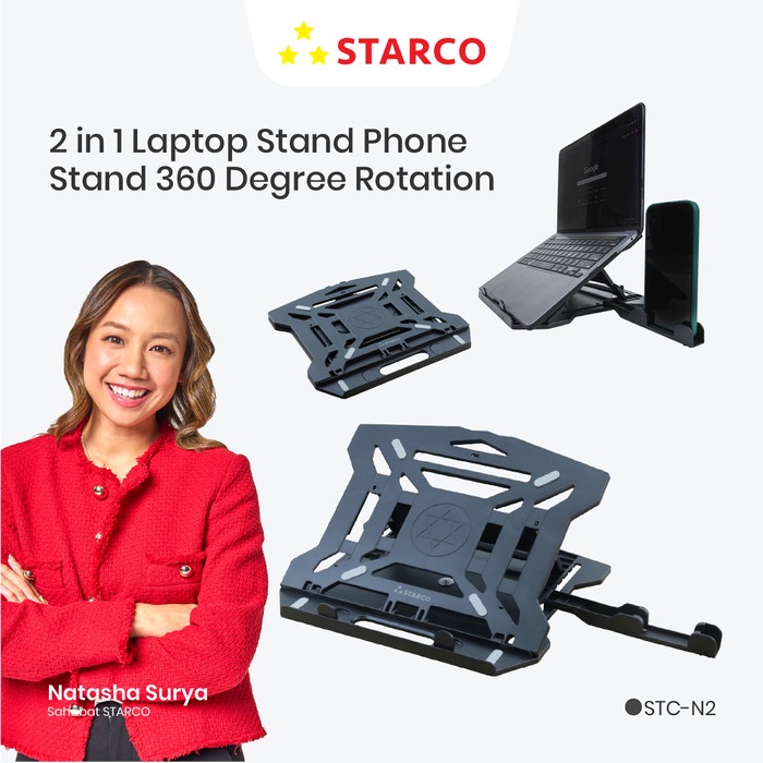 Jual Meja Starco 2 In 1 Foldable Laptop Stand Holder Hp Tablet Stand ...
