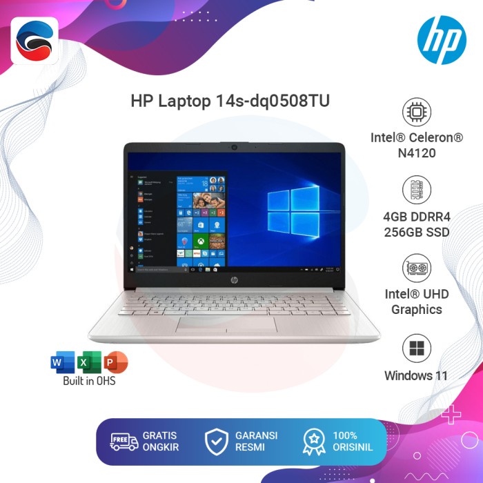 Jual HP Laptop 14s-dq0508TU / Intel Celeron N4120 / 4GB / 256GB SSD ...