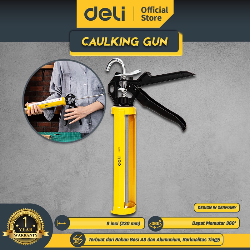 Jual Deli Caulking Gun Tembakan Lem Atau Silikon Inch Bahan Besi A Alumunium