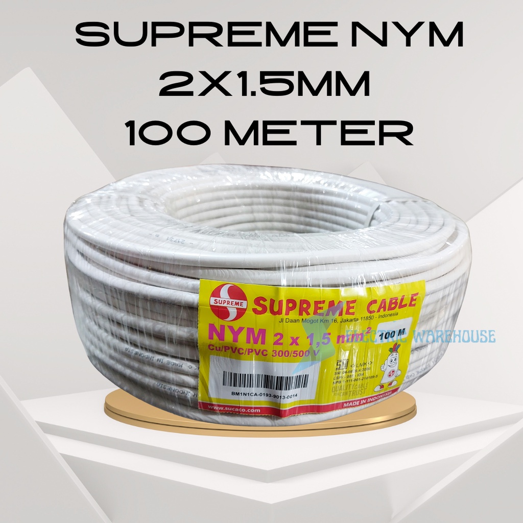 Kabel Supreme NYM 2x1.5 - 50 Meter 2x1,5 Tunggal 1 Roll