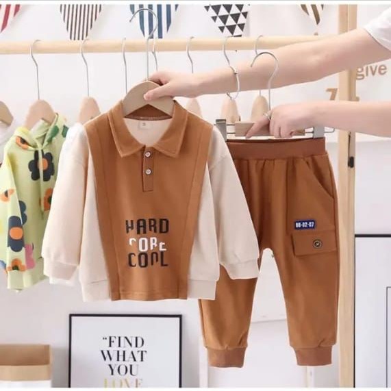 Jual Setelan baju anak laki laki Perempuan umur 1 2 3 4 5 6 tahun Motif