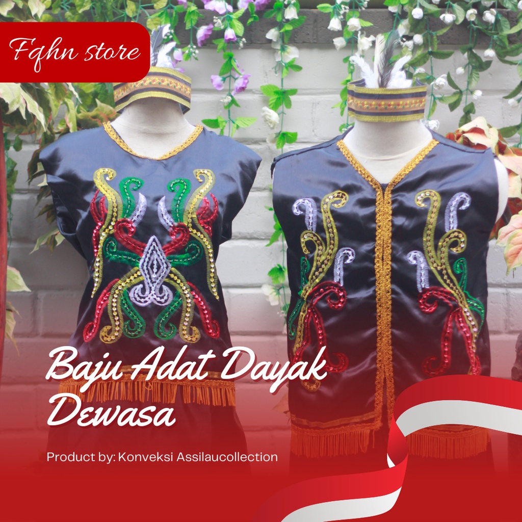 Jual Baju Adat Dewasa Kalimantan Timur/Dayak Satuan (Laki/Cewek ...