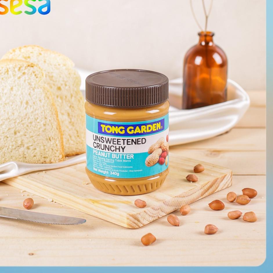Jual Belanja kuat Tong Garden Unsweetened Crunchy Peanut Butter 340 g