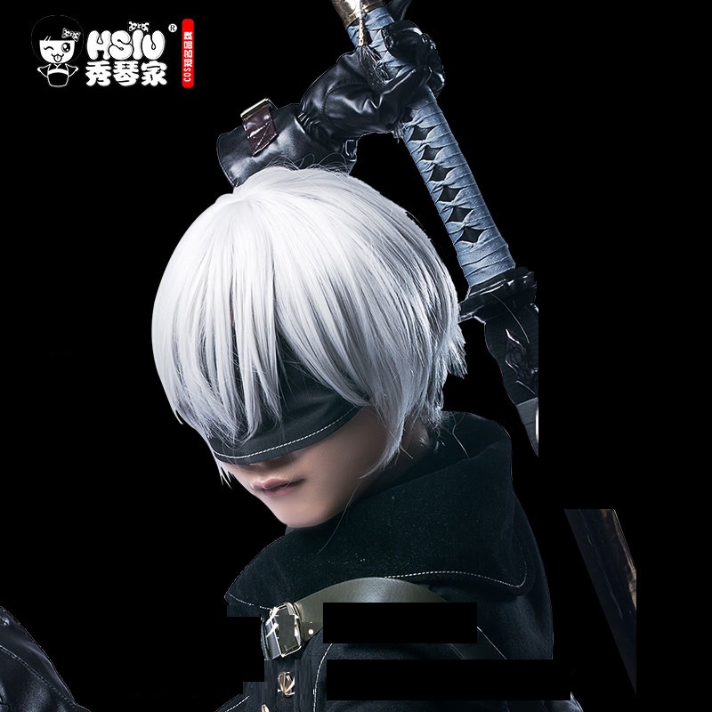 Jual WIG COSPLAY HSIU NIER AUTOMATA 9S / BASE COWOK 30CM SILVER WHITE ...