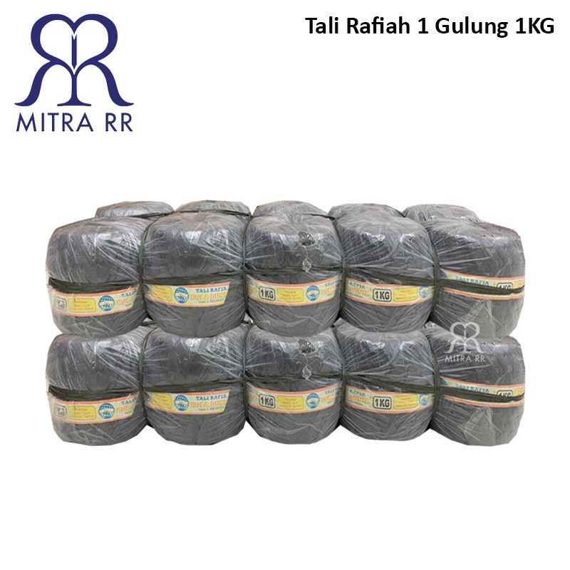 Jual Tali Rafia Hitam Tebal dan Anti Putus Roll 1kg full Tali Plastik ...