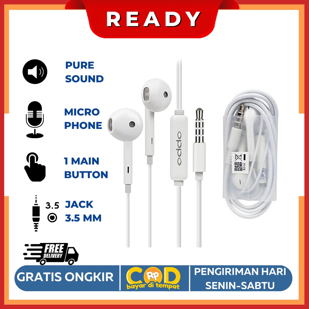 Jual Headset Oppo R11 Ori Copotan Suara Bass | Shopee Indonesia