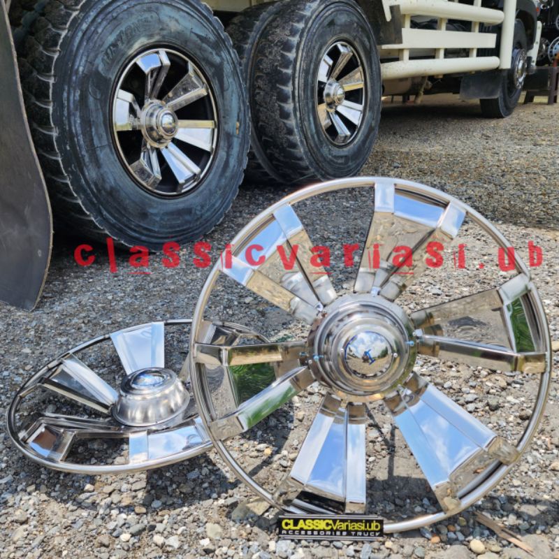 Jual Whelldop Stainless R20 dop roda truk Fuso Hino - sepasang / 2pcs ...