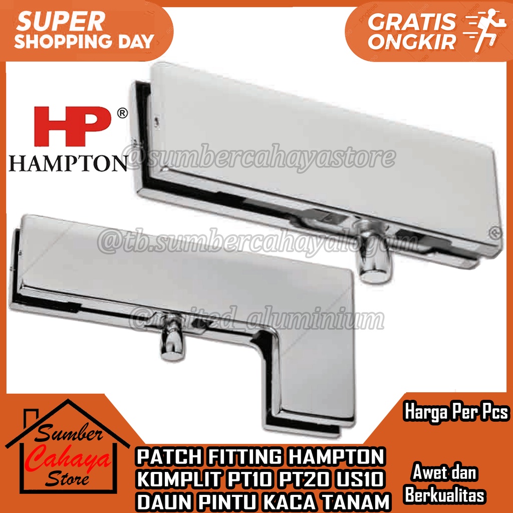 Jual Patch Fitting Atas Pintu Kaca Frameless Hampton PT 30 40 Top Glass ...