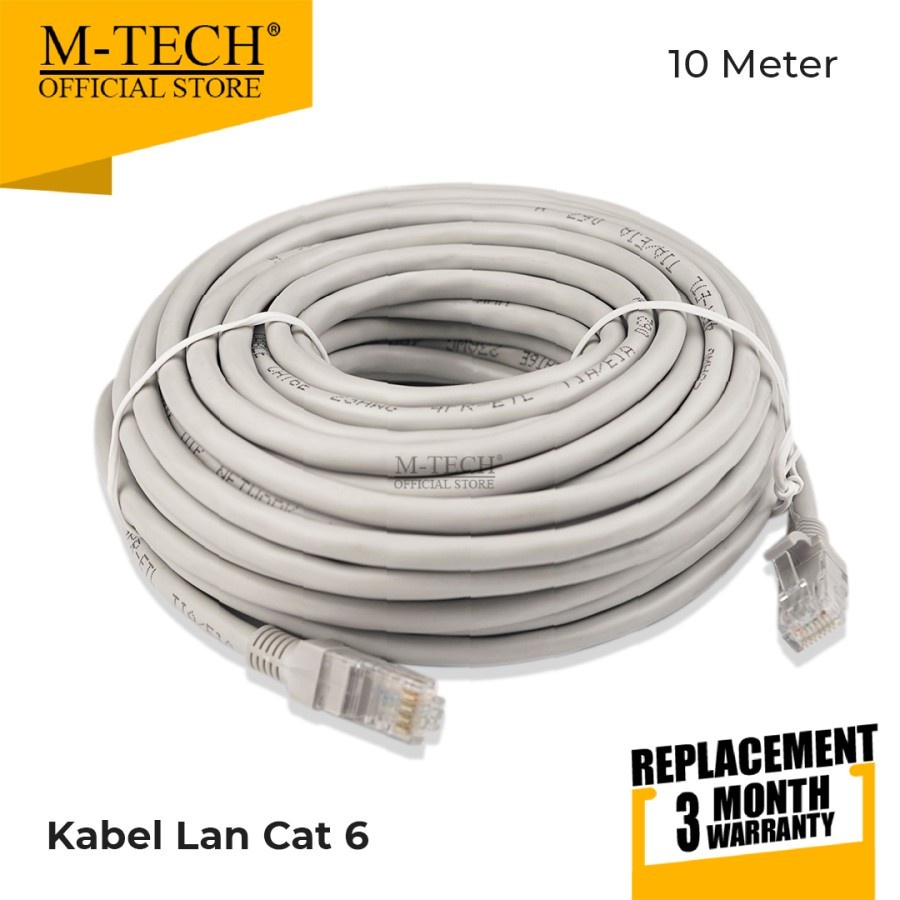 Jual M-Tech Kabel LAN CAT 6 Cable UTP 1.5m / 3m / 5m / 10m / 15m / 50m ...