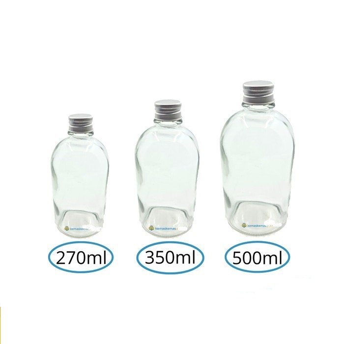 Jual Botol Kaca Boston 350ml | Botol Kaca Round Madu Susu + Tutup ...