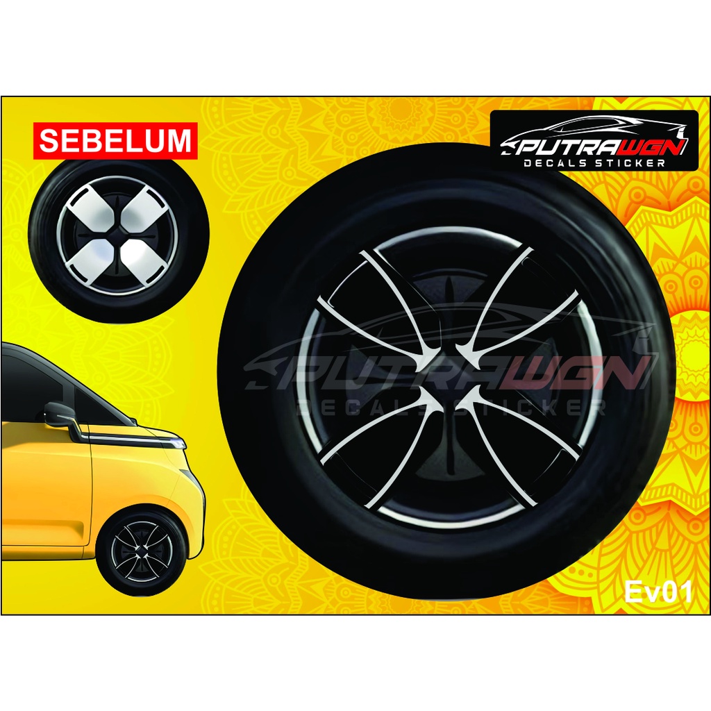 Jual VELG WULING AIR EV (sticker variasi velg air ev model sporty ev01