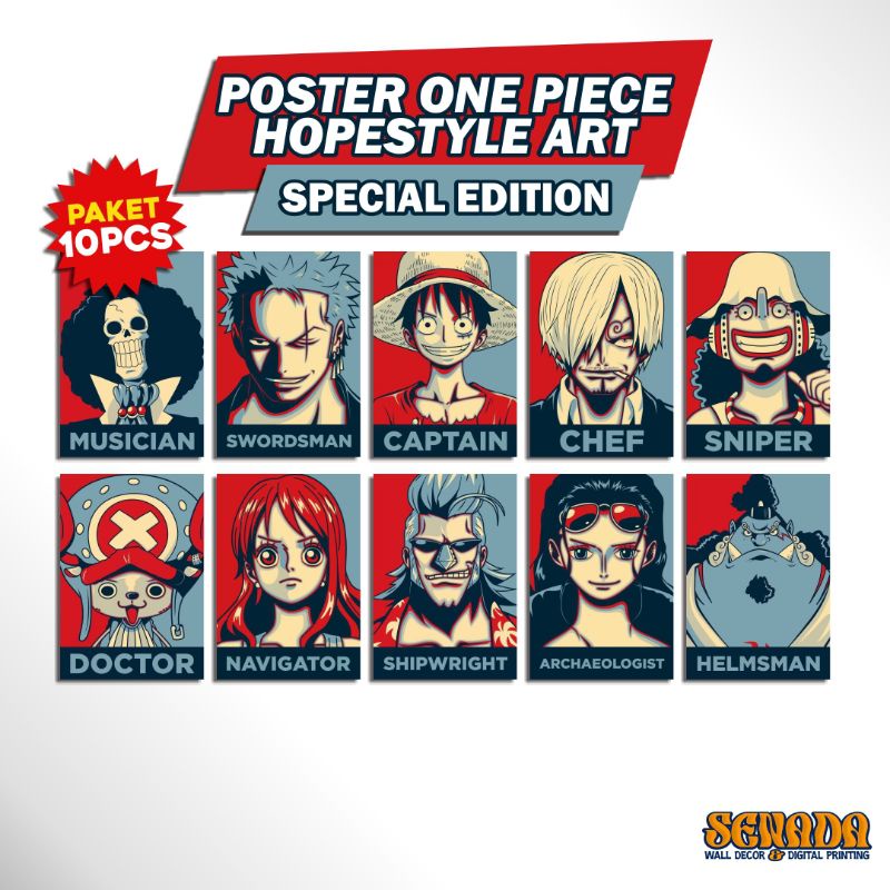 Jual Poster One Piece Hopestyle Art 1 Set 10pcs Poster Bounty One Piece