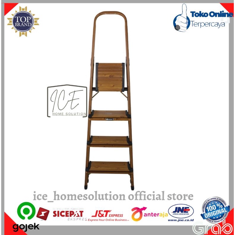 Jual Fixsteps Tangga Lipat Aluminium 4 Wide Steps Motif Kayu | Shopee ...