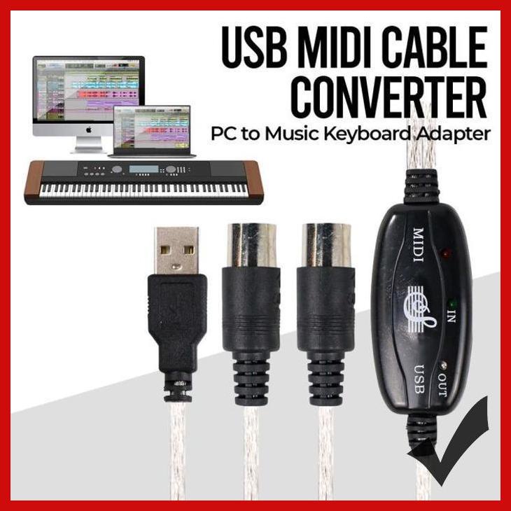 Jual USB KABLE MIDI CONVERTER PC TO MUSIC KEYBOARD ADAPTER [FGRC
