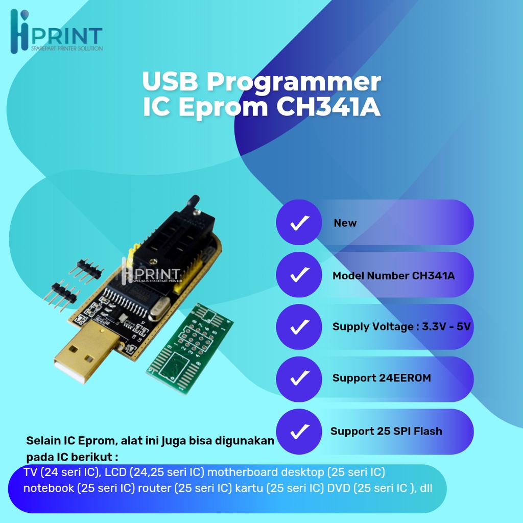 Jual USB Programmer IC Eprom CH341A Module Flash Program BIOS Eeprom 24 ...