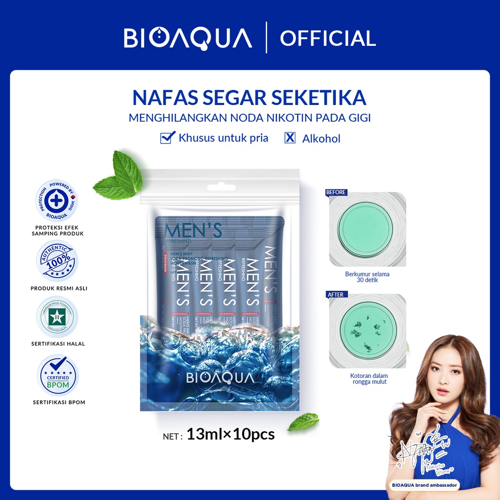 Jual BIOAQUA Obat Kumur Probiotic Fragrant Refreshing Mouthwash 13ml x