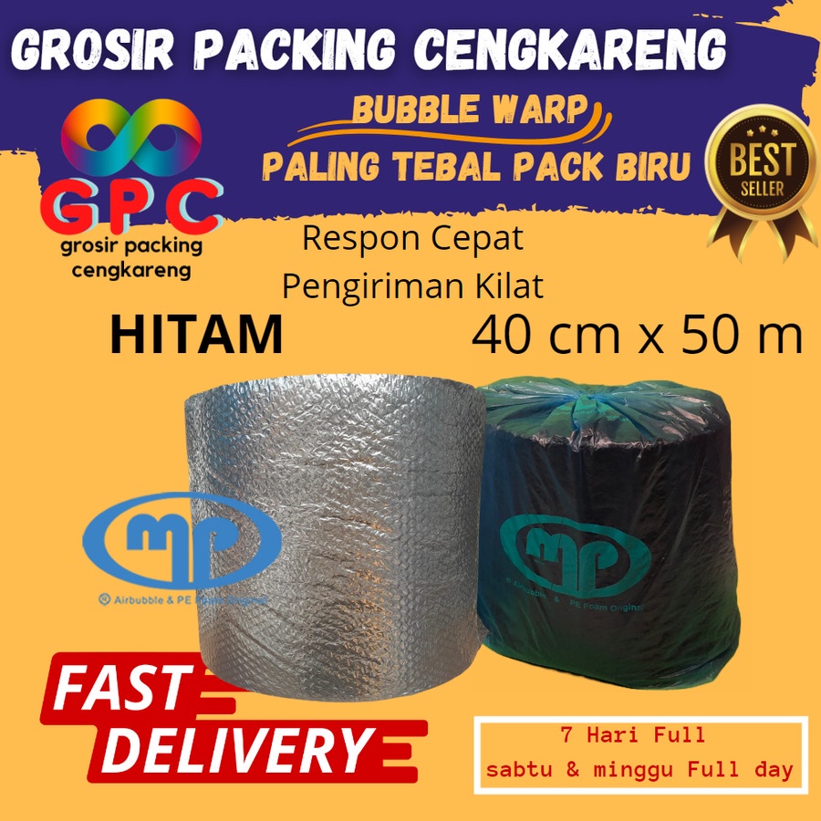 Jual Eceran 5 Meter X 40 Cm Bubble Wrap Sgt Tebal Mulia Pack Biru