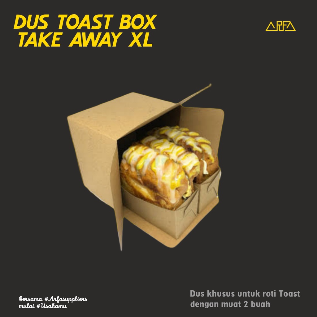 Jual Dus Toast Box Roti Ropang Take Away XL isi 2 roti | Shopee Indonesia
