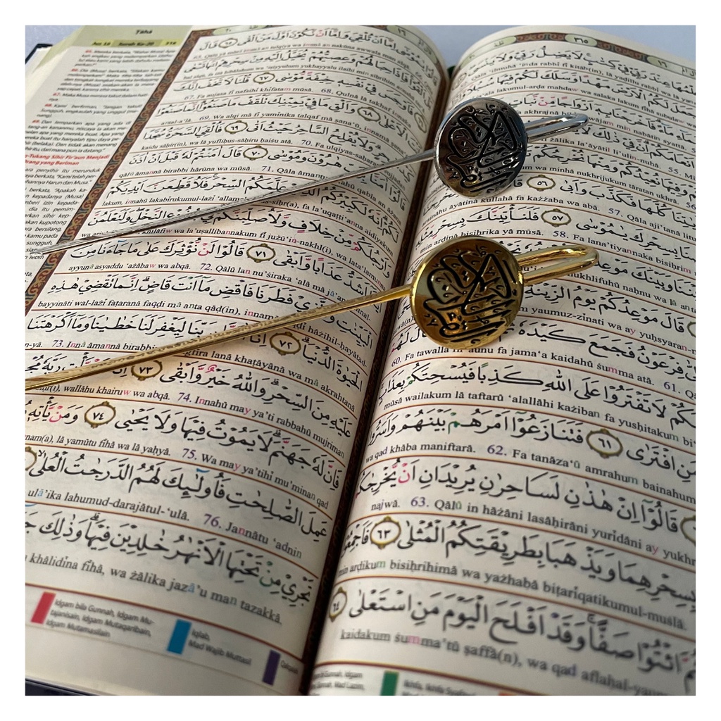 Jual Quran Bookmark Penanda Al Quran bahan Logam Alloy dengan Gift Box ...
