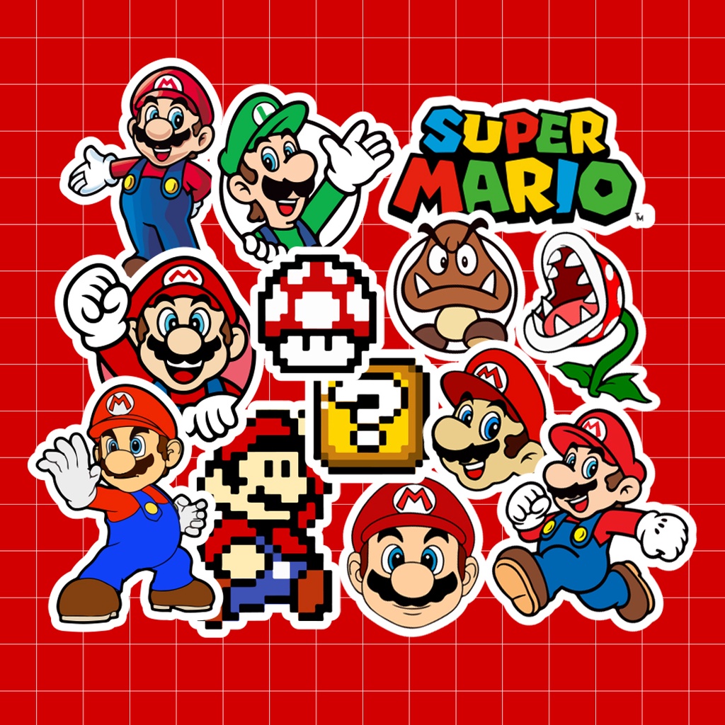 Jual Stiker Super Mario Aesthetic Kartun Lucu Sticker Waterproof Tumblr