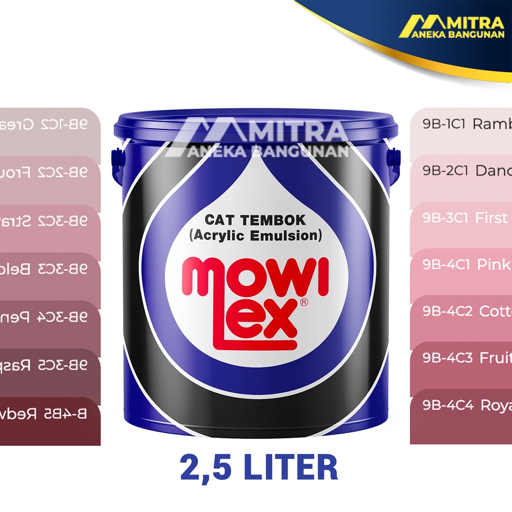 Jual Cat Tembok Interior Mowilex Acrylic Emulsion 25 Liter Warna Dusty Pink Shopee Indonesia 6816