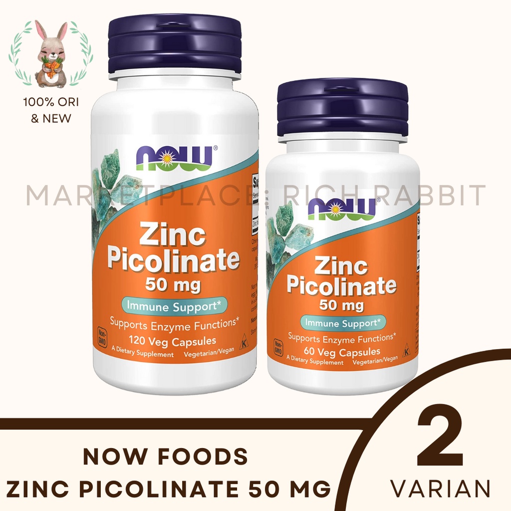 Jual Now Foods Zinc Picolinate 50 mg Suplemen Enzyme 120 60 Veg Capsule
