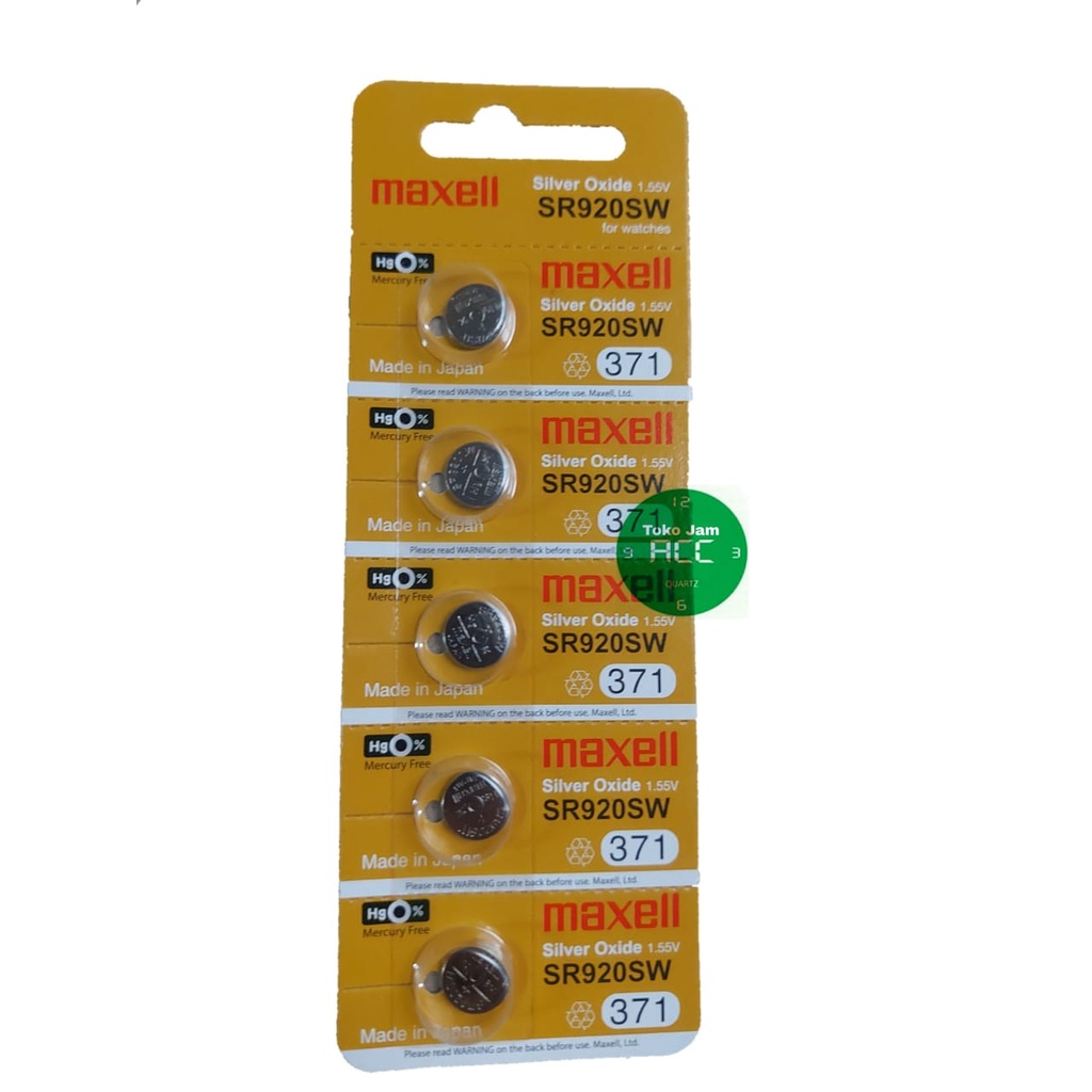 Maxell 371 SR920SW Knopfzelle – 1,55 V, Silberoxid, 10 Stück, Langlebig & Zuverlässig