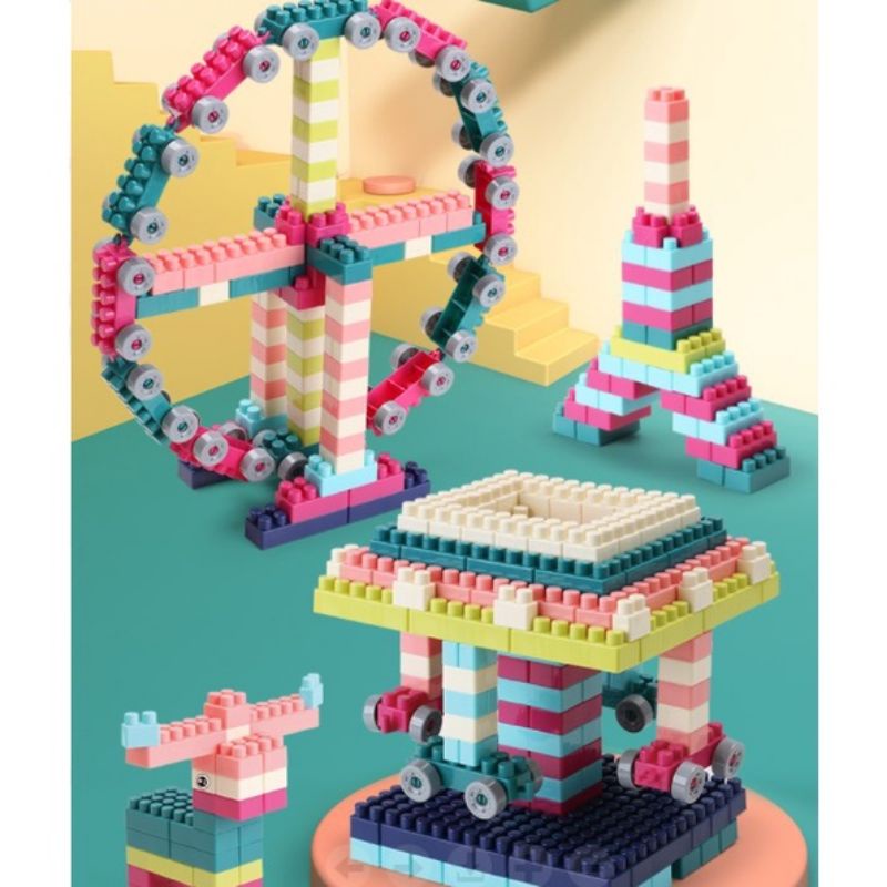 Jual KKV Yinerle Square Building Blocks 280pcs Mainan Brick Balok Susun ...