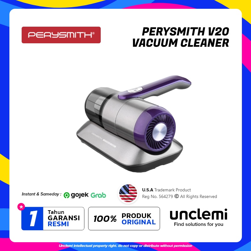 Jual PerySmith V20 Cordless UV Dust Mite Vacuum Cleaner Penyedot Debu