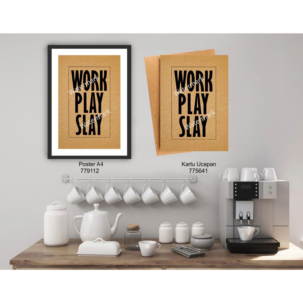 Jual Paperplus / Poster Kraft / Kartu Ucapan Work Play Slay / AMZ / 2388 Shopee Indonesia