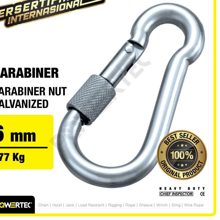 Jual Harga lebayd2D7p POWERTEC Carabiner / Karabiner Nut Galvanized 6