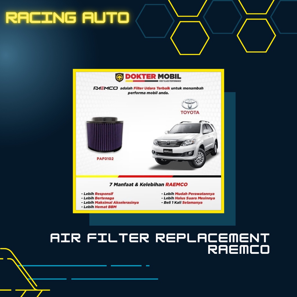 Jual Air Filter Replacement / Filter Udara Toyota Fortuner/Innova RAEMCO Shopee Indonesia
