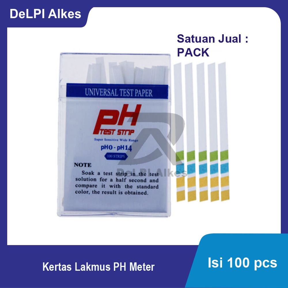 Jual Kertas Lakmus Strip pH Meter Universal Test Paper pH 0-14 Isi 100 ...