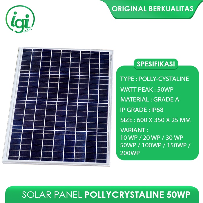 Jual SOLAR PANEL 50W / SOLAR CELL 50 Watt / PANEL SURYA GH 50WP POLY ...