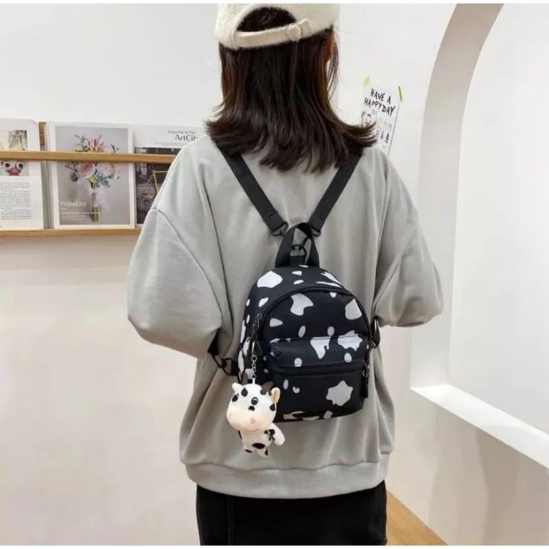 Jual Tas Ransel Mini Wanita Motif Sapi//Tas Ransel Mini Wanita Karakter ...