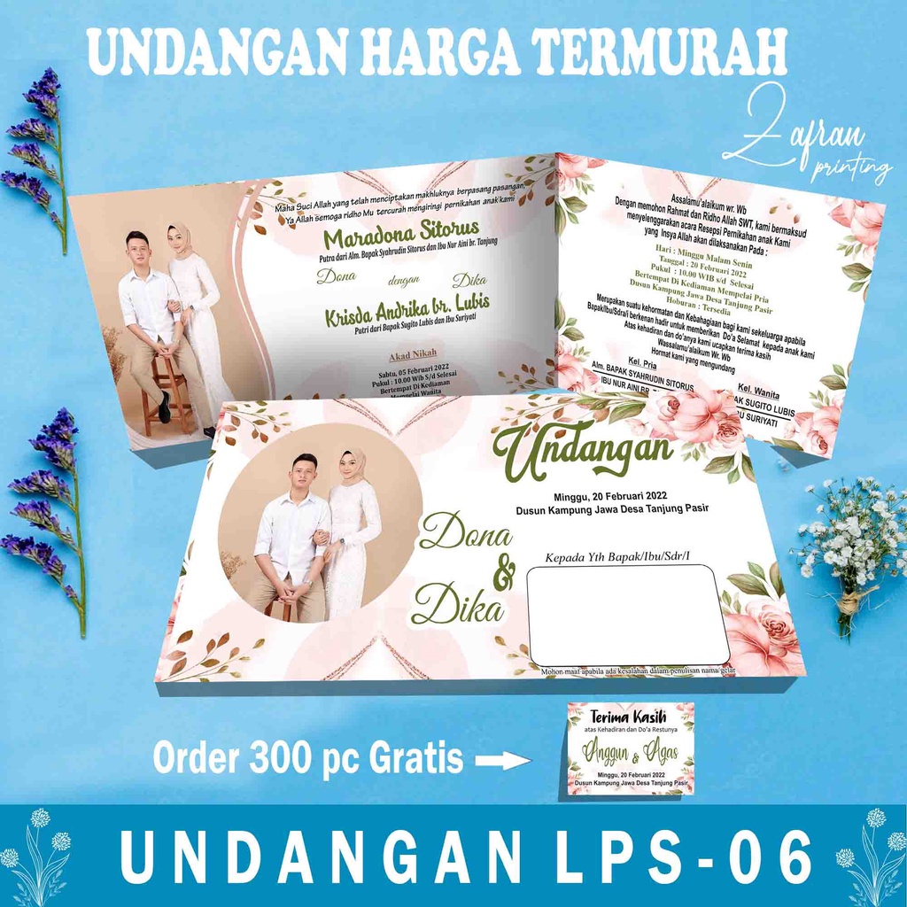 Undanagn Pernikahan Murah, Cantik, Pakai Photo dan Denah