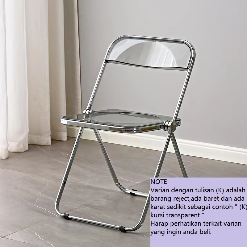 Jual NEW YHome Acrylic Colorful Foldable Chair Modern Meeting Dining Plastic Folding Office Chair and Table Set Meja Lipat Dan Kursi XMT 6034 Shopee Indonesia