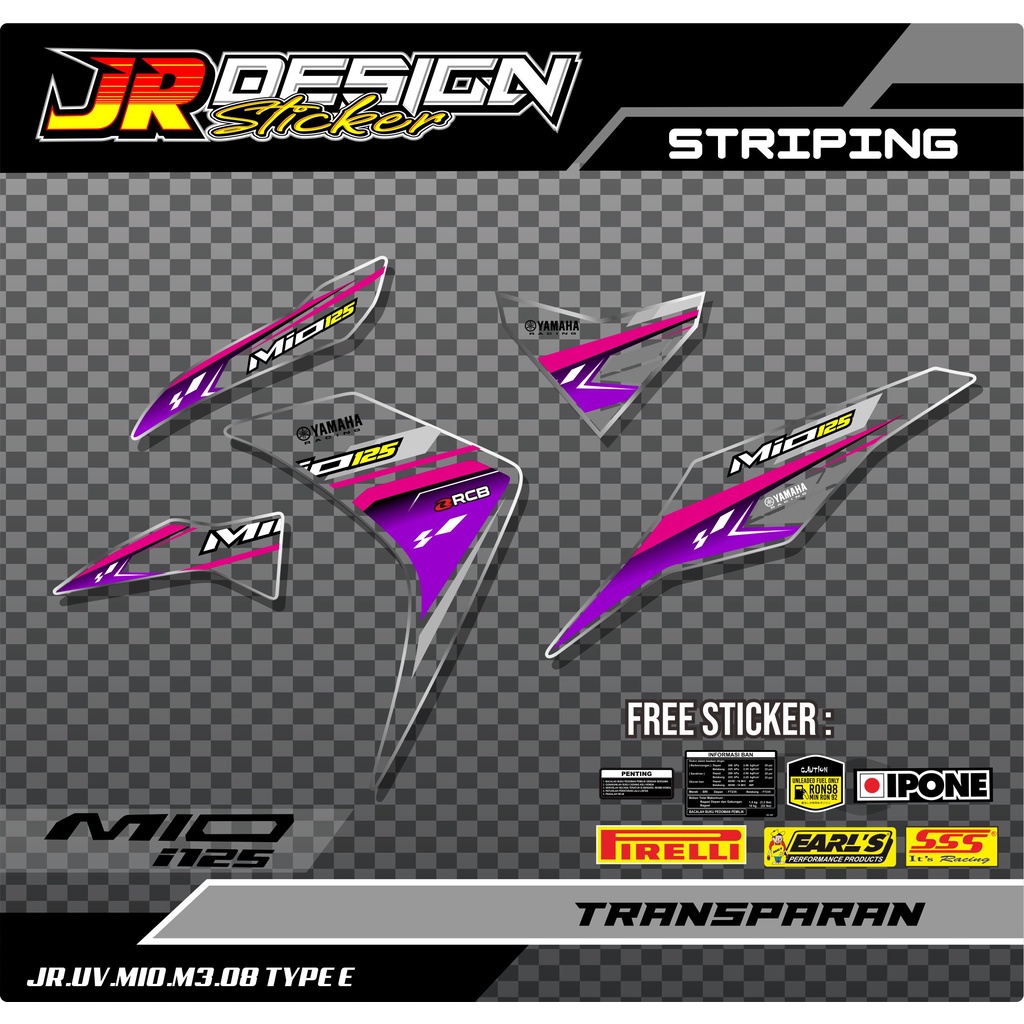 Jual Mio M3 Sticker - Stiker Striping Decal Transparan Mio M3 / Mio z ...