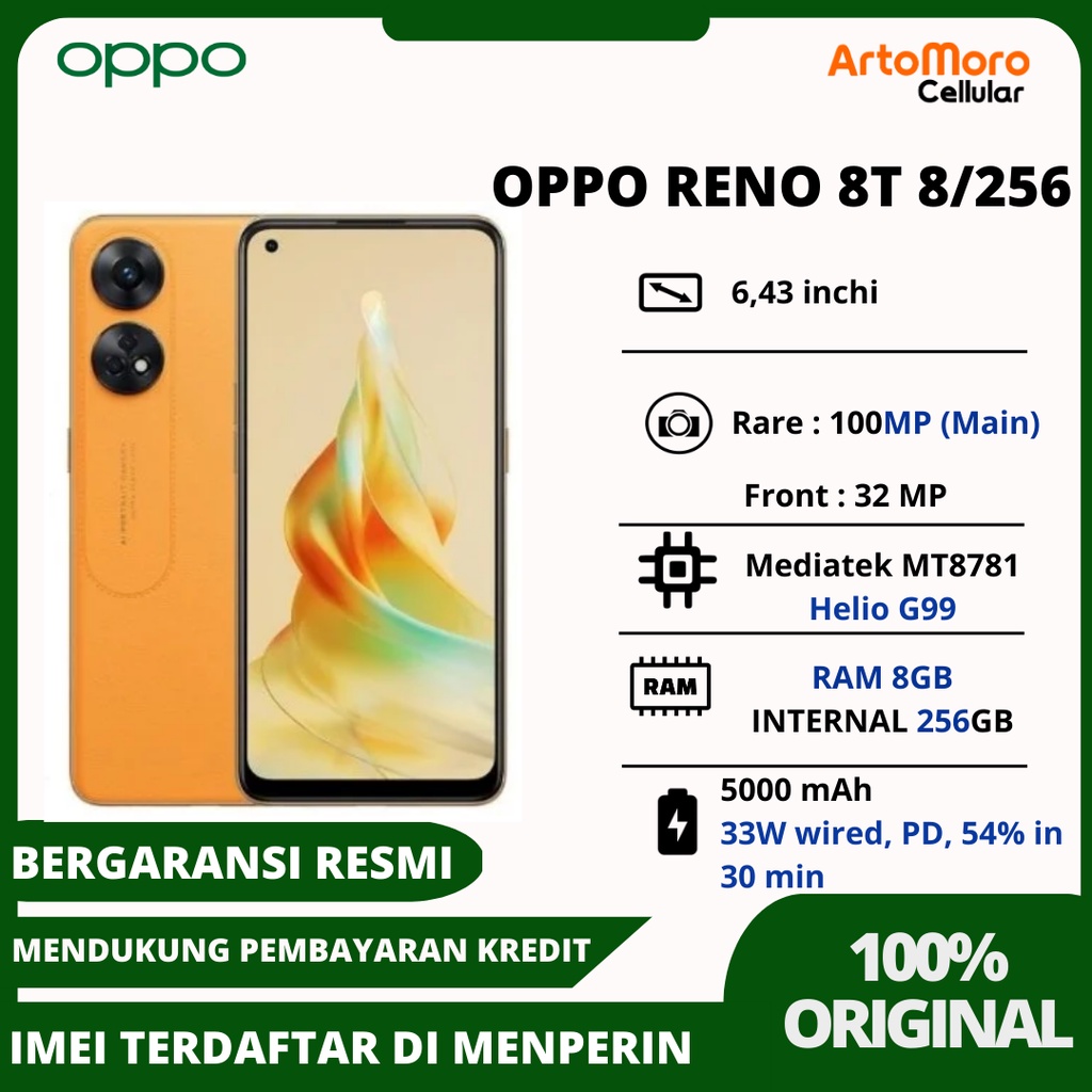Jual OPPO RENO 8T Internal 8/256GB Garansi Resmi | Shopee Indonesia