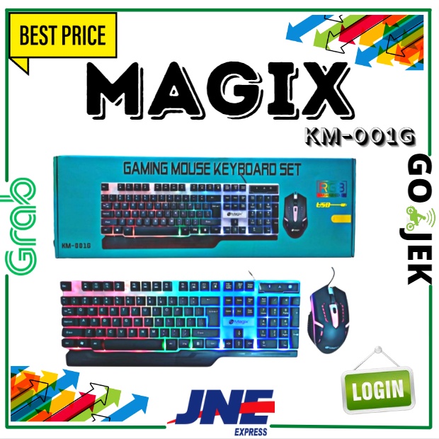 Jual Keyboard Mouse Gaming Magix KM 001G | Shopee Indonesia
