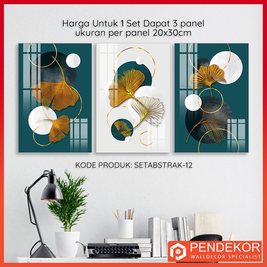 Jual Set Hiasan Dinding Abstrak Dapat Panel Walldecor Setabstrak Shopee Indonesia