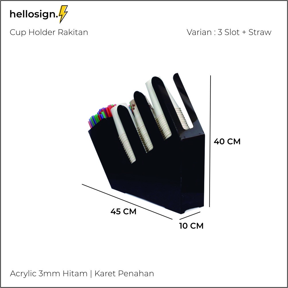 Jual RAK | RACK | DISPENSER | ORGANIZER PAPER CUP 3SLOT + STRAW ...