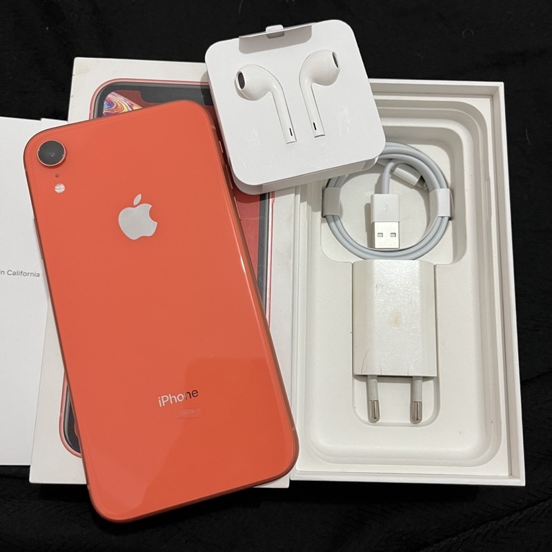 Jual iPhone Xr 128gb coral Second fullset original resmi Shopee Indonesia