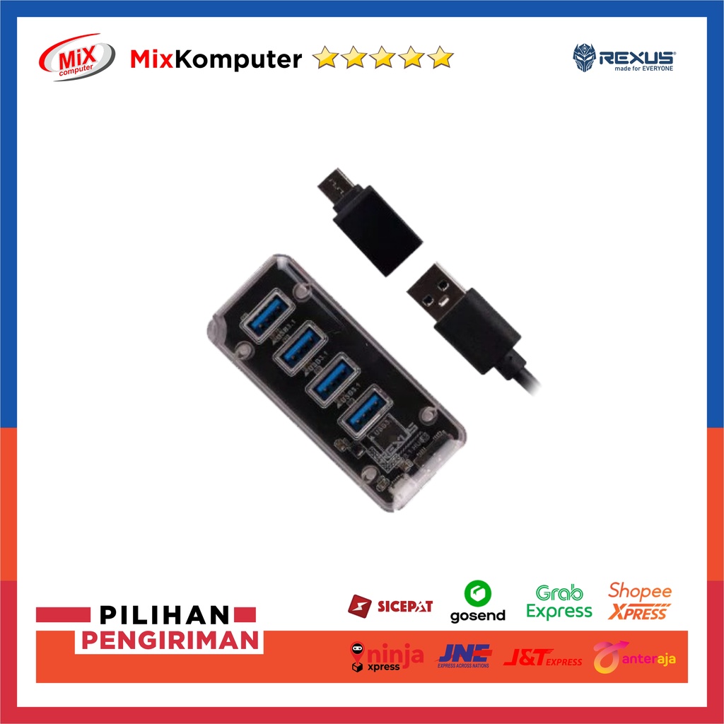 Jual USB Hub Rexus H336 4 Port With OTG Type C 3.1 | Shopee Indonesia