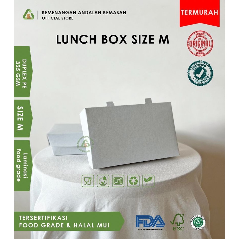 Jual Lunch Box Duplex, Lunch Box putih, Box Makanan, Kemasan ayam