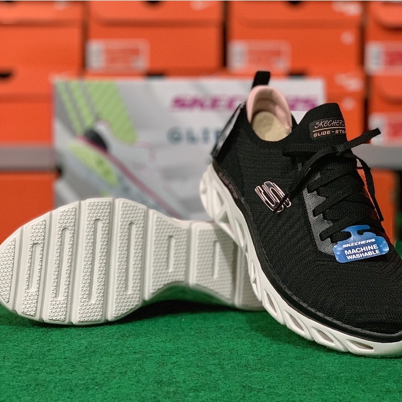 skechers glide step sport -new hype black 149558/bkpk sz 39 original 100%