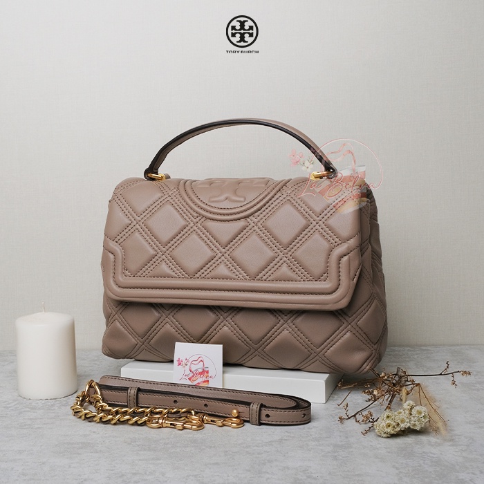 Jual Tory Burch Fleming Soft Grey Heron Bag Shopee Indonesia