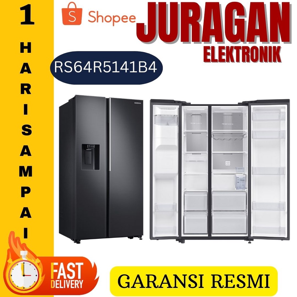Jual SAMSUNG RS64R5141B4 Kulkas Side by Side 676 Liter Dispenser Built GARANSI RESMI Shopee