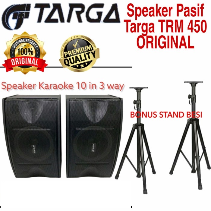 Speaker karaoke pasif 10inch targa TRM 450 BONUS STAND
